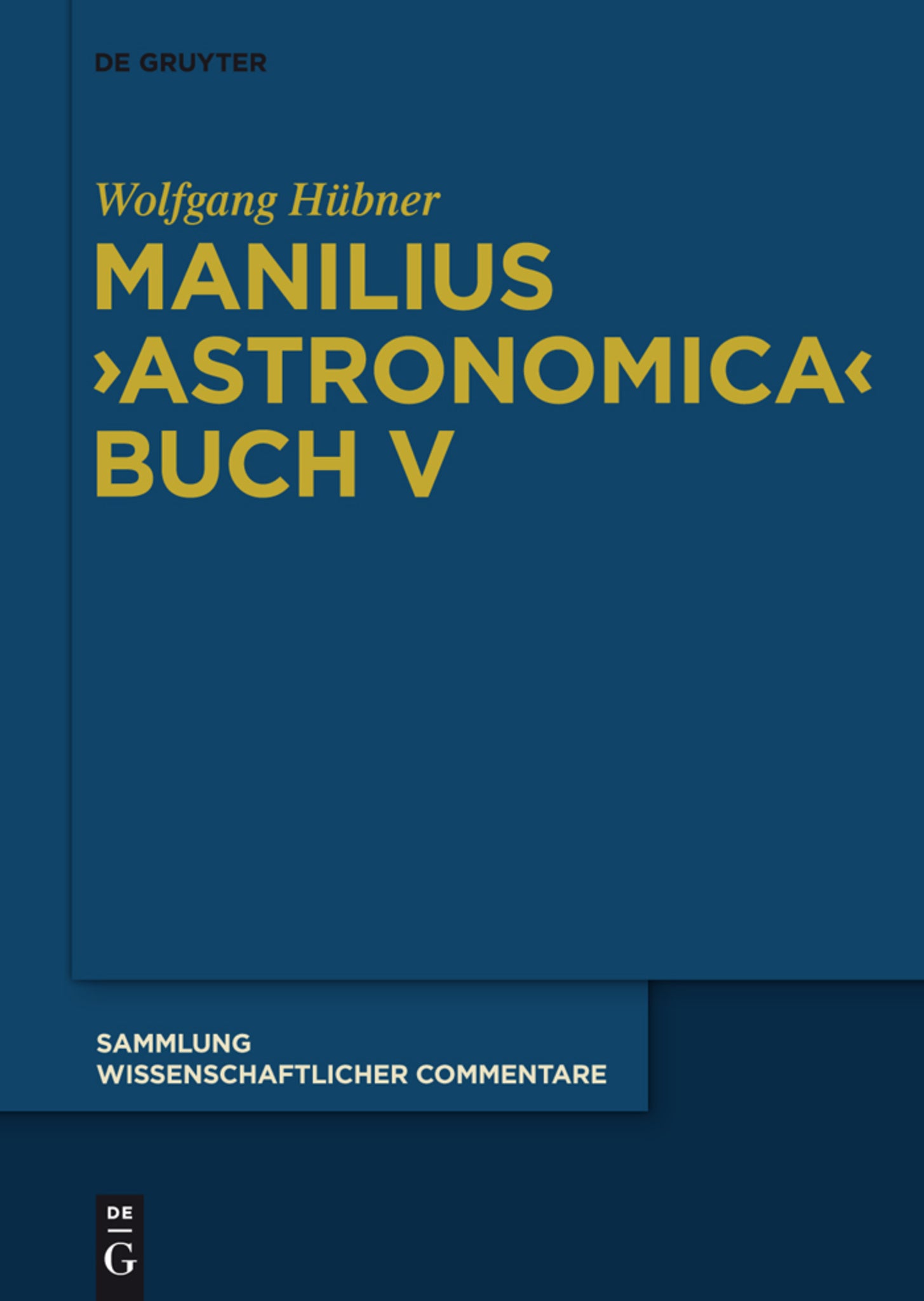 Cover image for Manilius, "Astronomica" Buch V ISBN 9783110206708